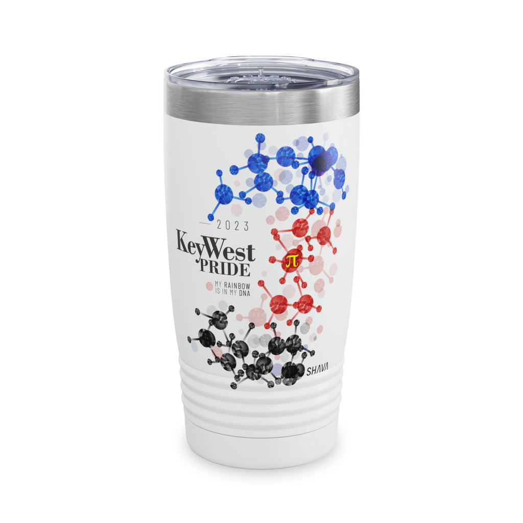 SHAVA CO Polyamory Flag 2023 Pride, Key West Ringneck Tumbler 20oz - My Rainbow Is In My DNA Printify