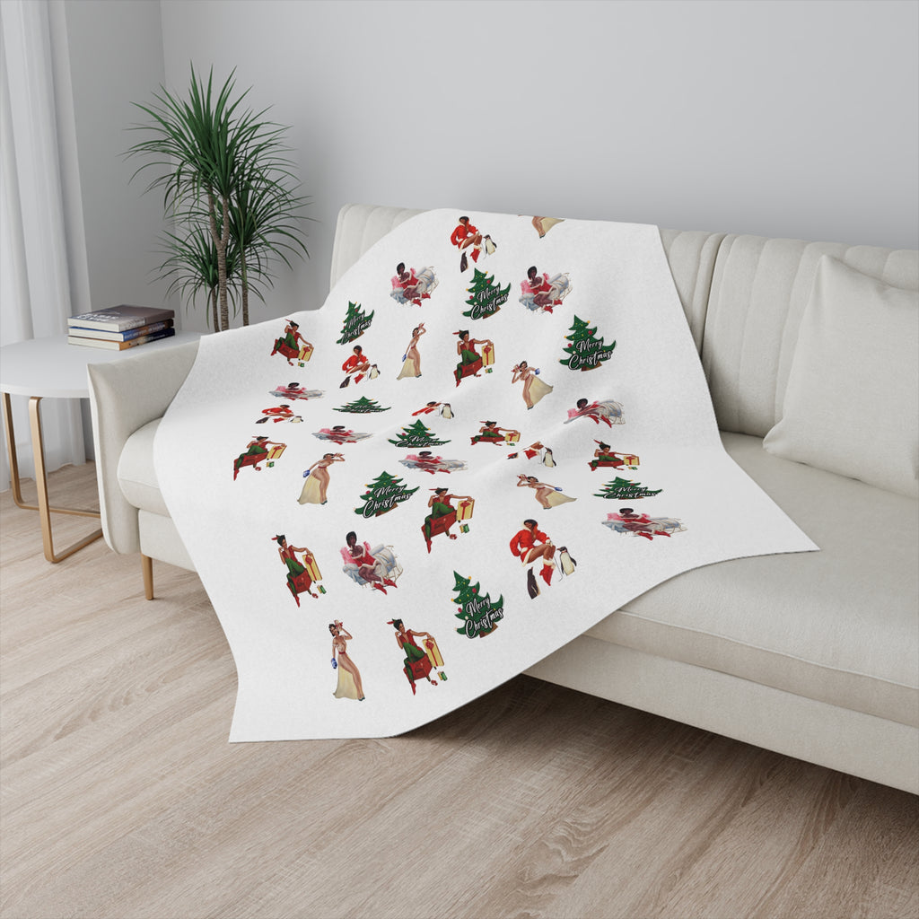 Christmas Sherpa Blanket, Merry Christmas Printify