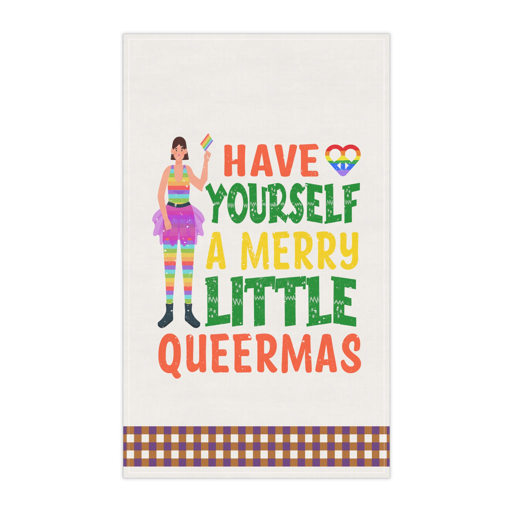 Christmas LGBTQ  Kitchen Towel - Little Queermas Printify