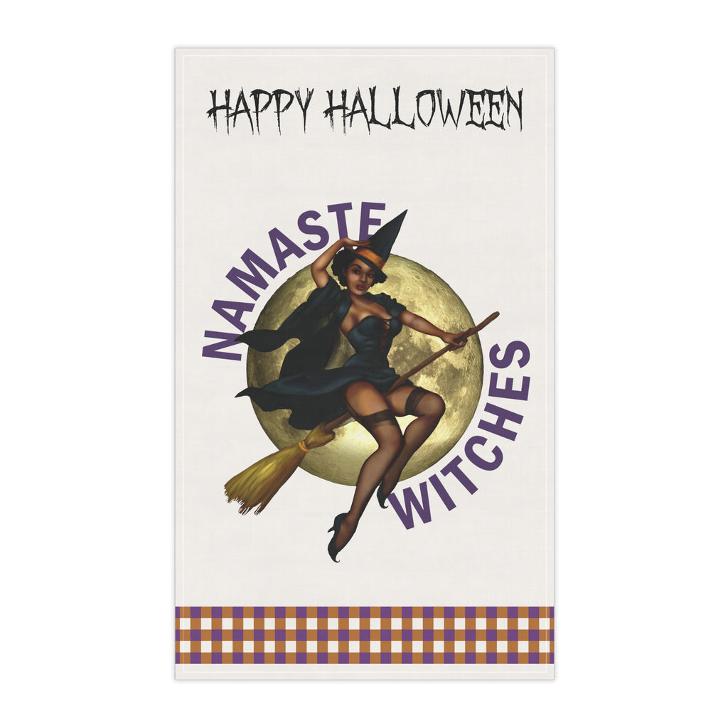 Halloween Kitchen Towel - Happy Halloween - Namaste Witches Printify