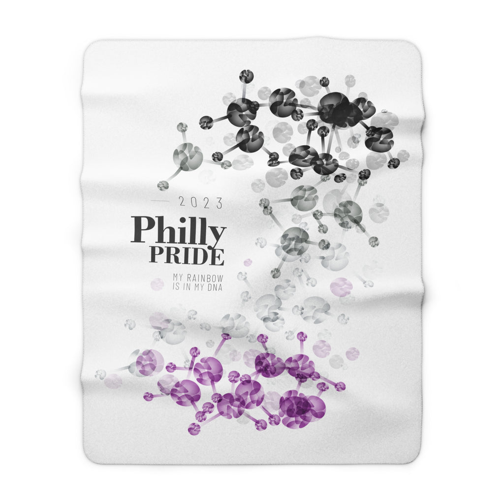 SHAVA CO Asexual Flag 2023 Pride, Philly Sherpa Fleece Blanket - My Rainbow Is In My DNA Printify