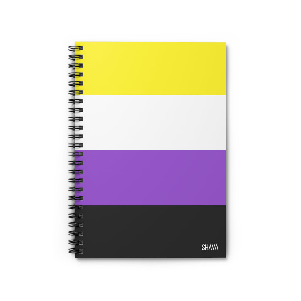 LGBTQ Spiral Notebook - Ruled Line - Non Binary Flag Printify