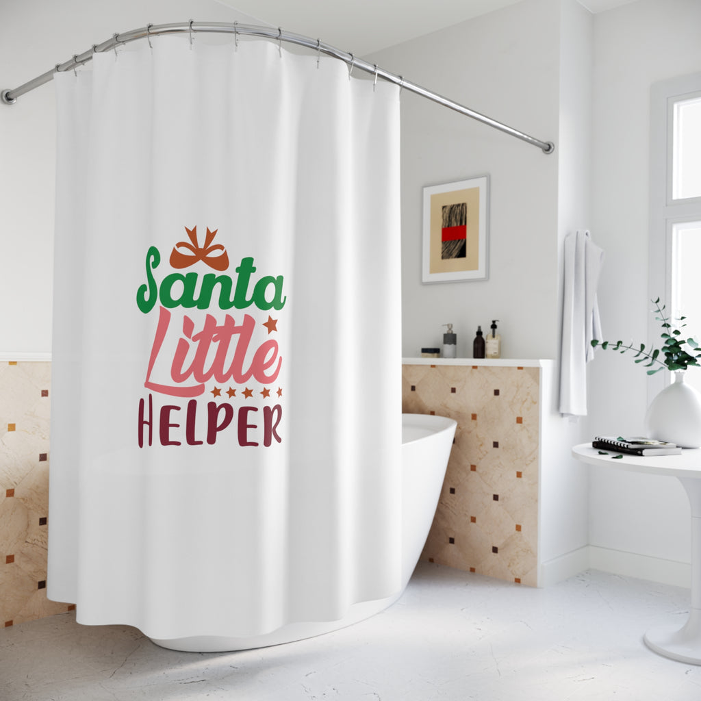 Christmas  Shower - Curtains - Santa Little Helper Printify