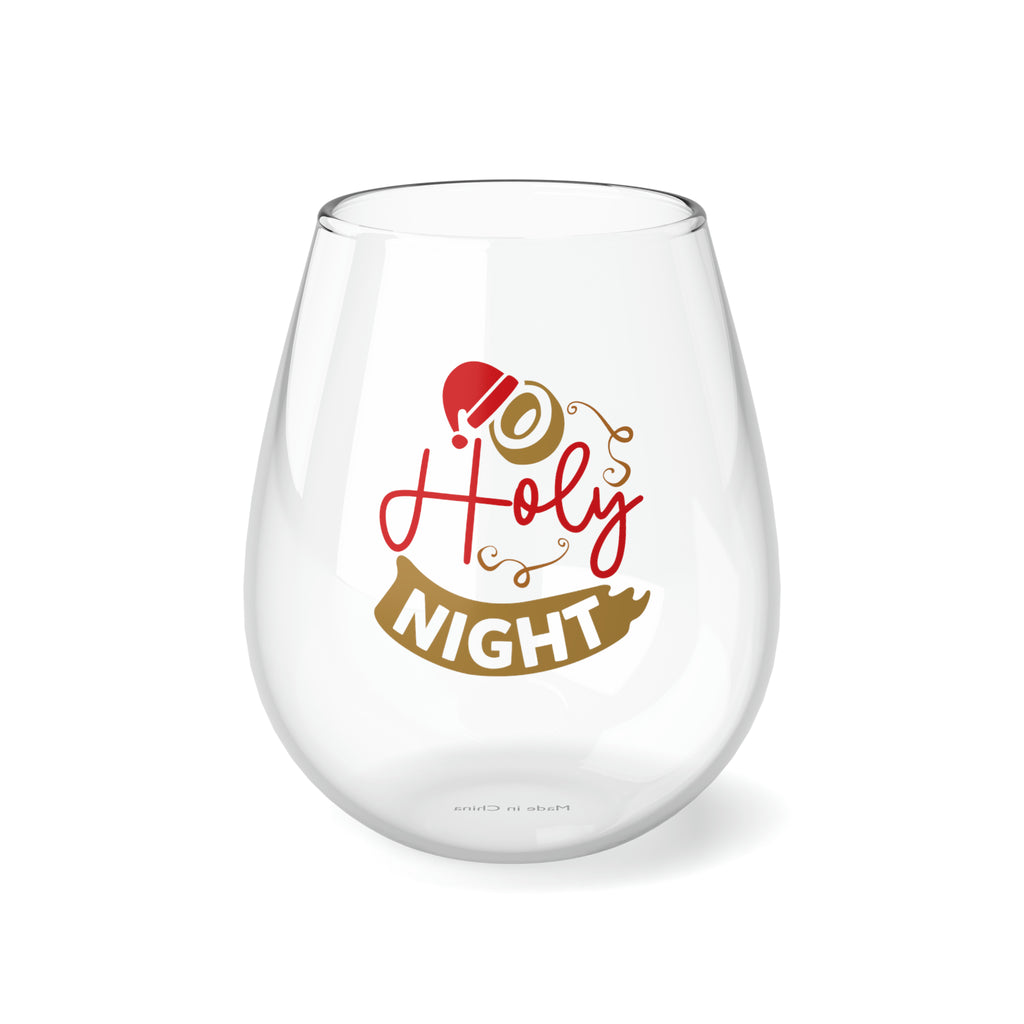 Christmas Stemless Wine Glass, Holy Night Printify