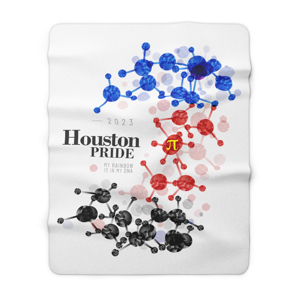 SHAVA CO Polyamory Flag 2023 Pride, Houston Sherpa Fleece Blanket - My Rainbow Is In My DNA Printify