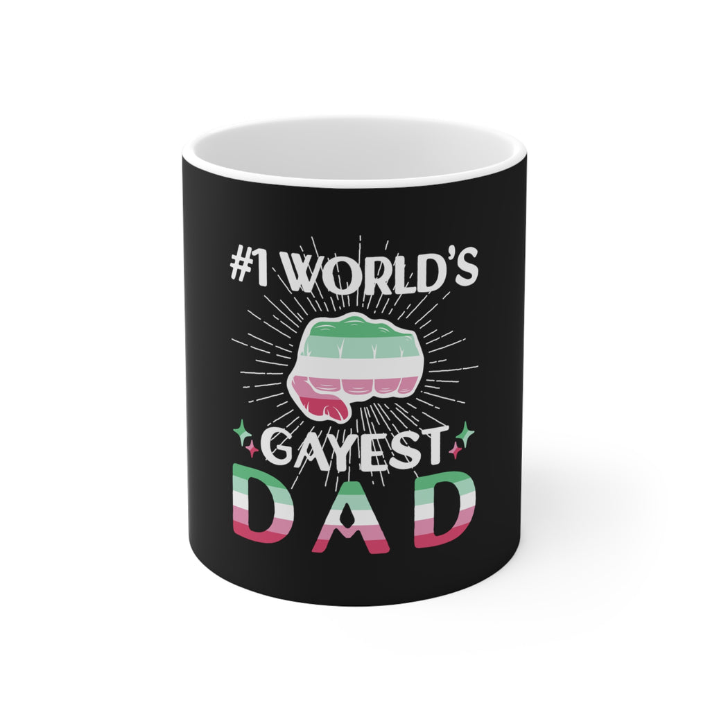 Abrosexual Pride Flag Ceramic Mug - #1 World's Gayest Dad Printify