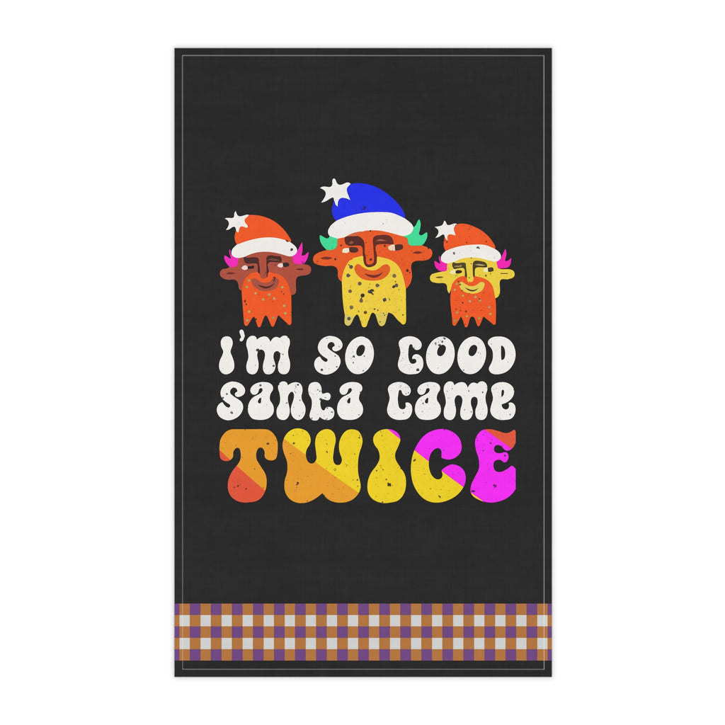 Christmas LGBTQ  Kitchen Towel - Santa Coms Twice Printify