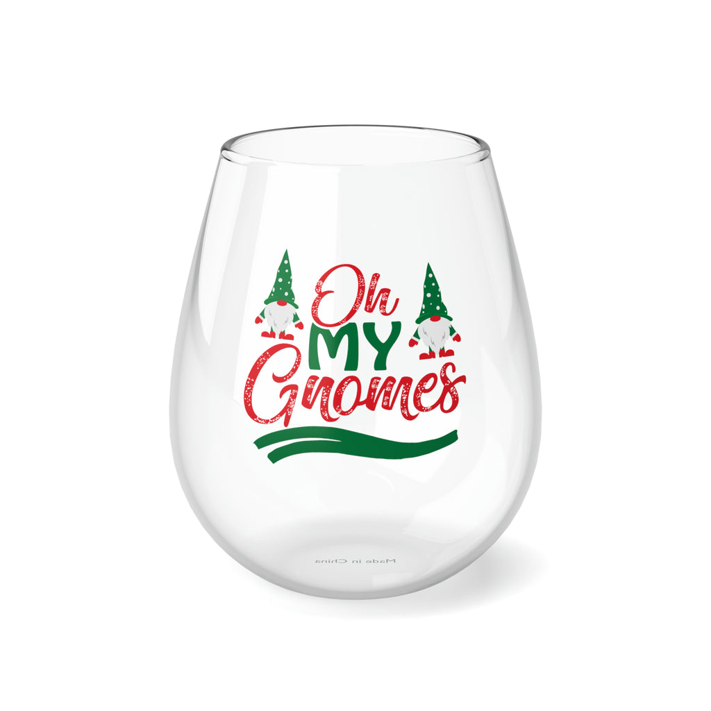 Christmas Stemless Wine Glass, Oh my gnomes Printify