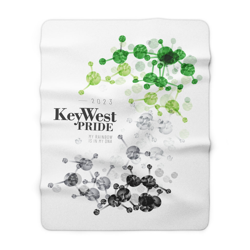 SHAVA CO Aromantic Flag 2023 Pride, Key West Sherpa Fleece Blanket - My Rainbow Is In My DNA Printify