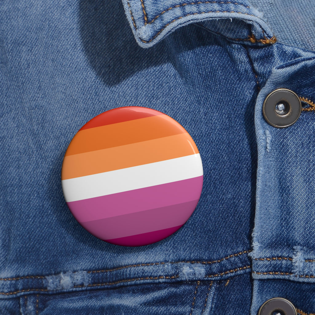 Lesbian Pride Flag Custom Pin Buttons Printify