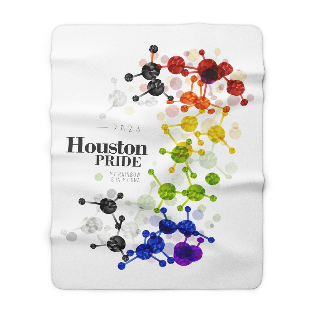 SHAVA CO Straight Ally Flag 2023 Pride, Houston Sherpa Fleece Blanket - My Rainbow Is In My DNA Printify