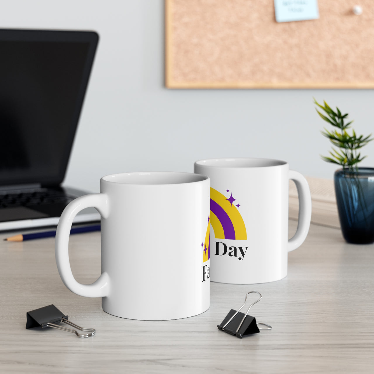 Intersexual Pride Flag Ceramic Mug - Father's Day Printify