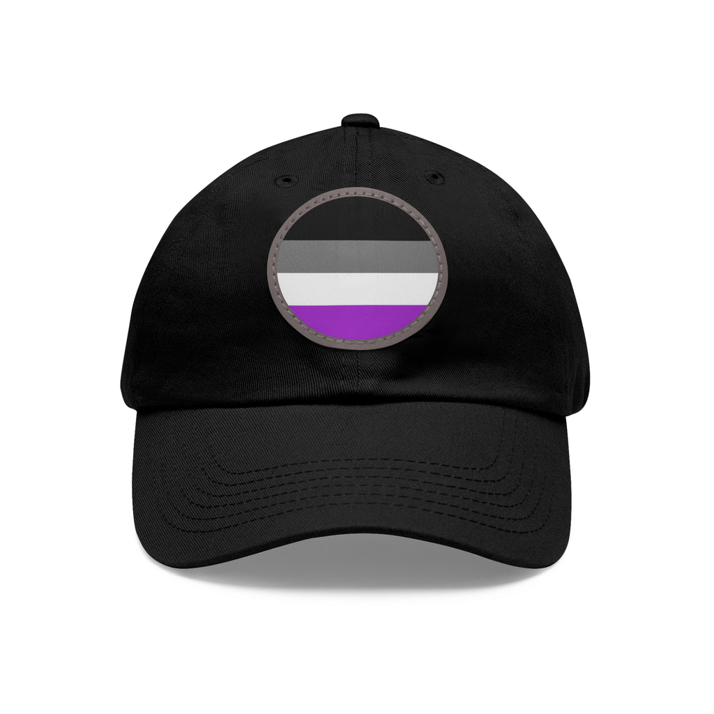 SHAVA CO Asexual Flag Dad Hat with Leather Patch (Round) Printify