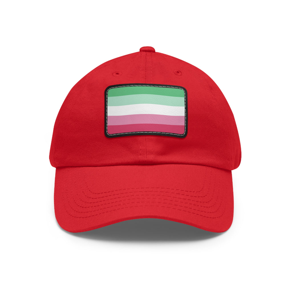 SHAVA CO Abrosexual Flag Dad Hat with Leather Patch (Rectangle) Printify