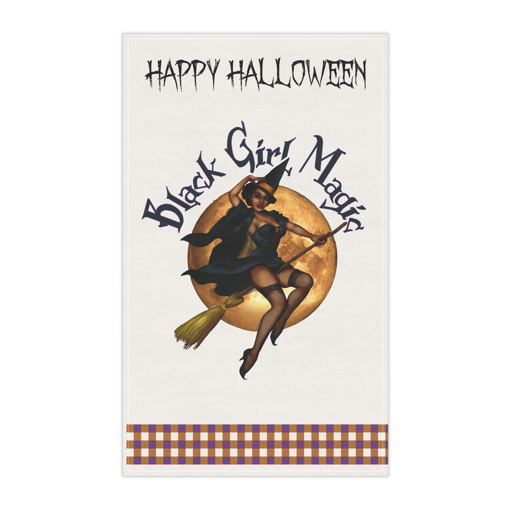 Halloween Kitchen Towel - Happy Halloween - Black Girl Magic Printify