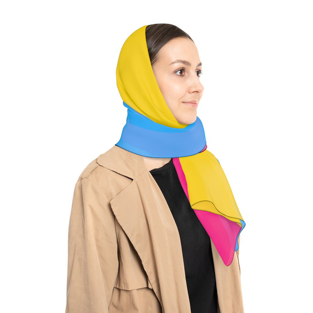 SHAVA CO Pansexual Flag Poly Scarf Printify