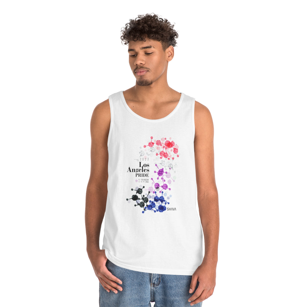 Genderfluid Flag Los Angeles Pride Heavy Cotton Tank Top Unisex Size - My Rainbow Is In My DNA Printify