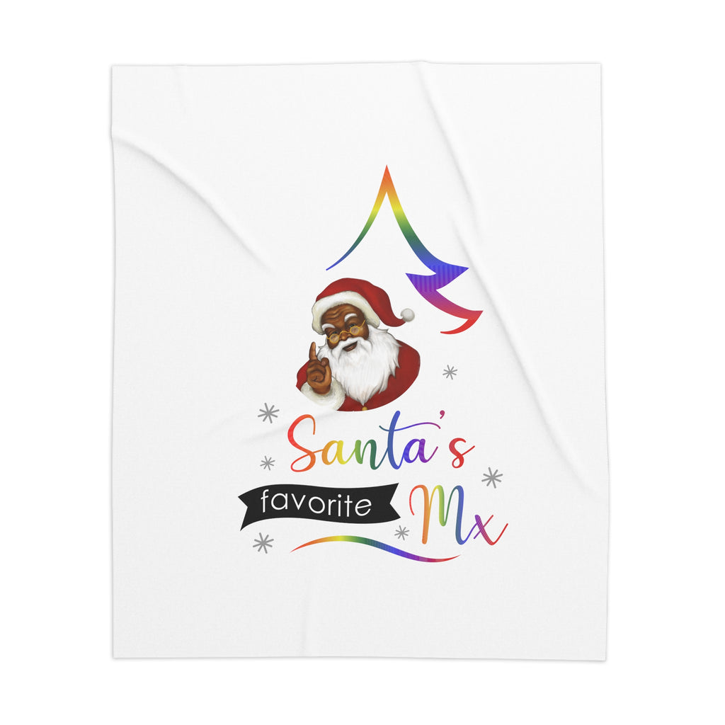 Christmas Lgbtq  Sherpa Blanket, Nonbinary SANTA’S FAVORITE Mx Printify