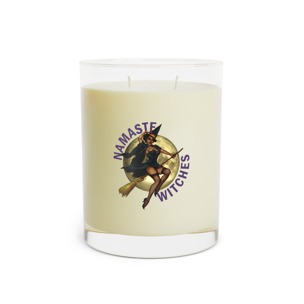 Halloween Scented Candle Full Glass, 11oz - Namaste Witches Printify