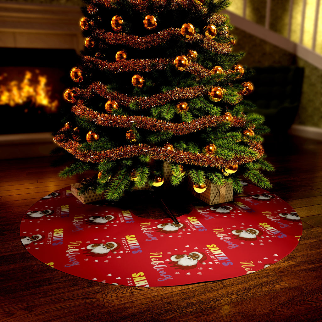 Christmas LGBTQ  Round Tree Skirt ,Nonbinary Santa's Favorite Nibling Printify