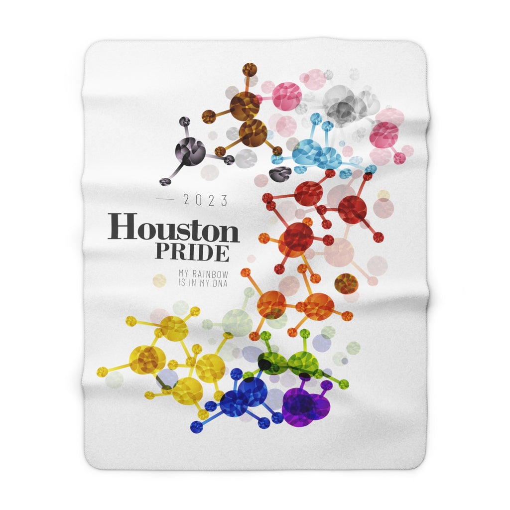 SHAVA CO Progress  Flag 2023 Pride, Houston Sherpa Fleece Blanket - My Rainbow Is In My DNA Printify