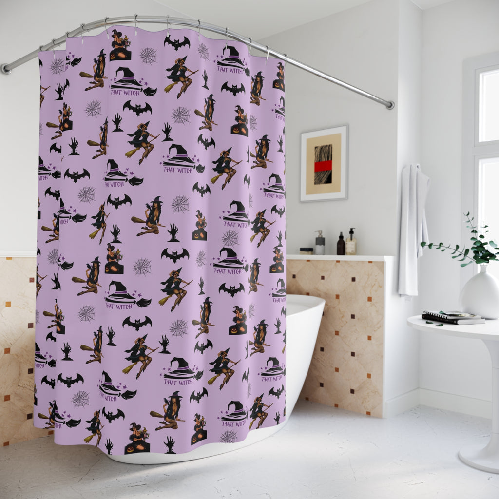 Halloween Polyester Shower Curtain - That Witch Pattern Printify