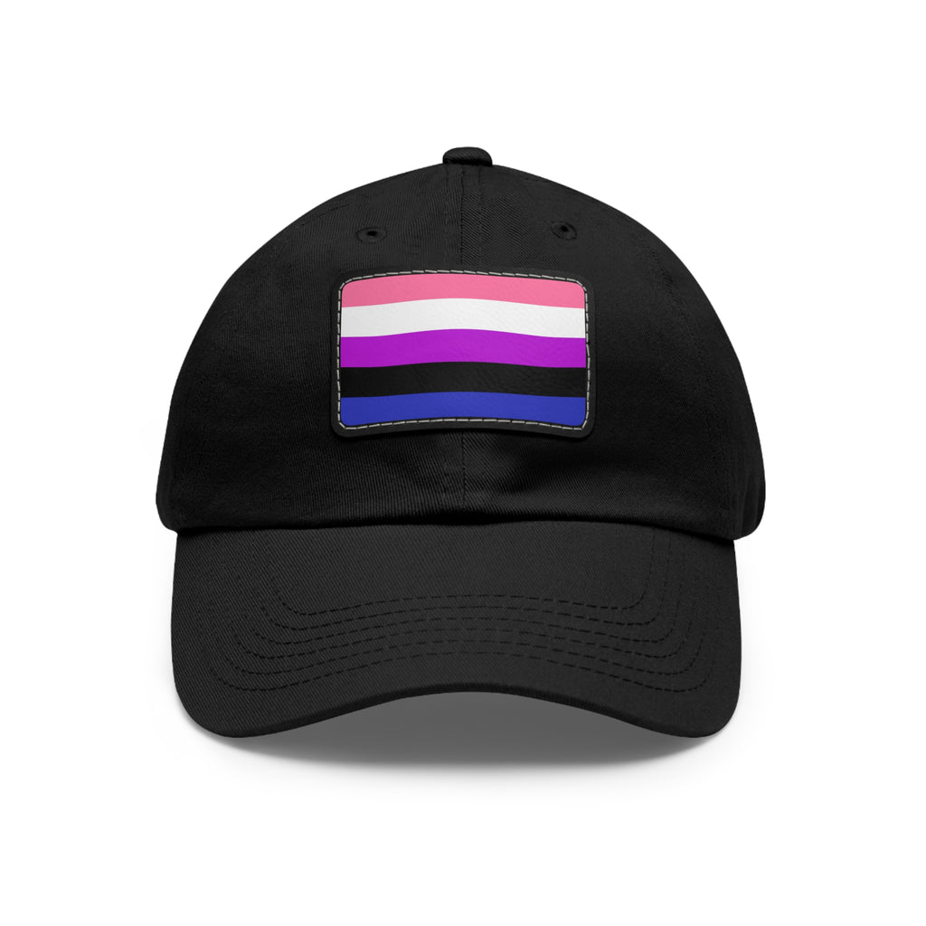 SHAVA CO Genderfluid Flag Dad Hat with Leather Patch (Rectangle) Printify