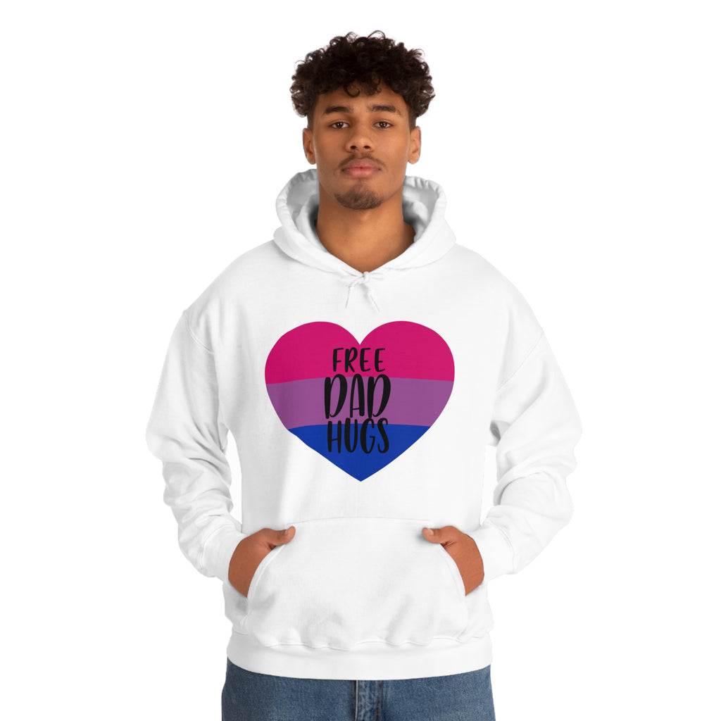 SHAVA CO Bisexual Flag, Unisex Heavy Blend™ Hooded Sweatshirt - Free Dad Hugs Printify