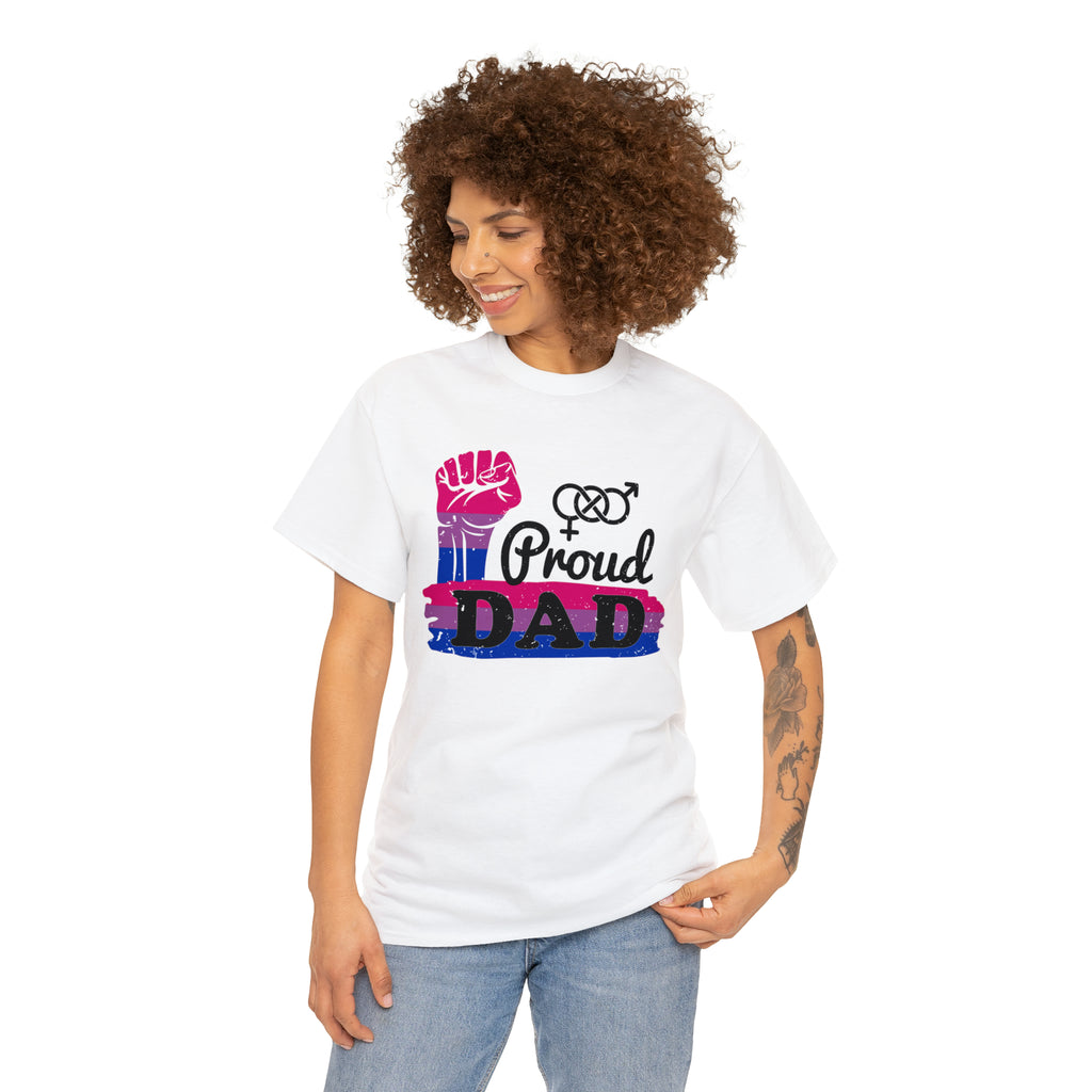 SHAVA CO Bisexual Flag, Unisex Heavy Cotton Tee - Proud Dad Printify