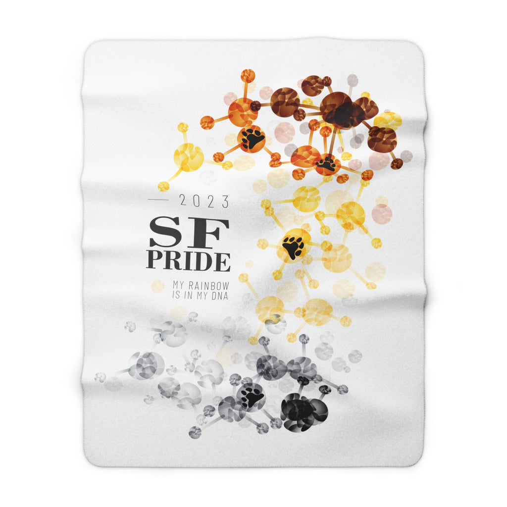 SHAVA CO Bear Flag 2023 Pride, San Francisco Sherpa Fleece Blanket - My Rainbow Is In My DNA Printify