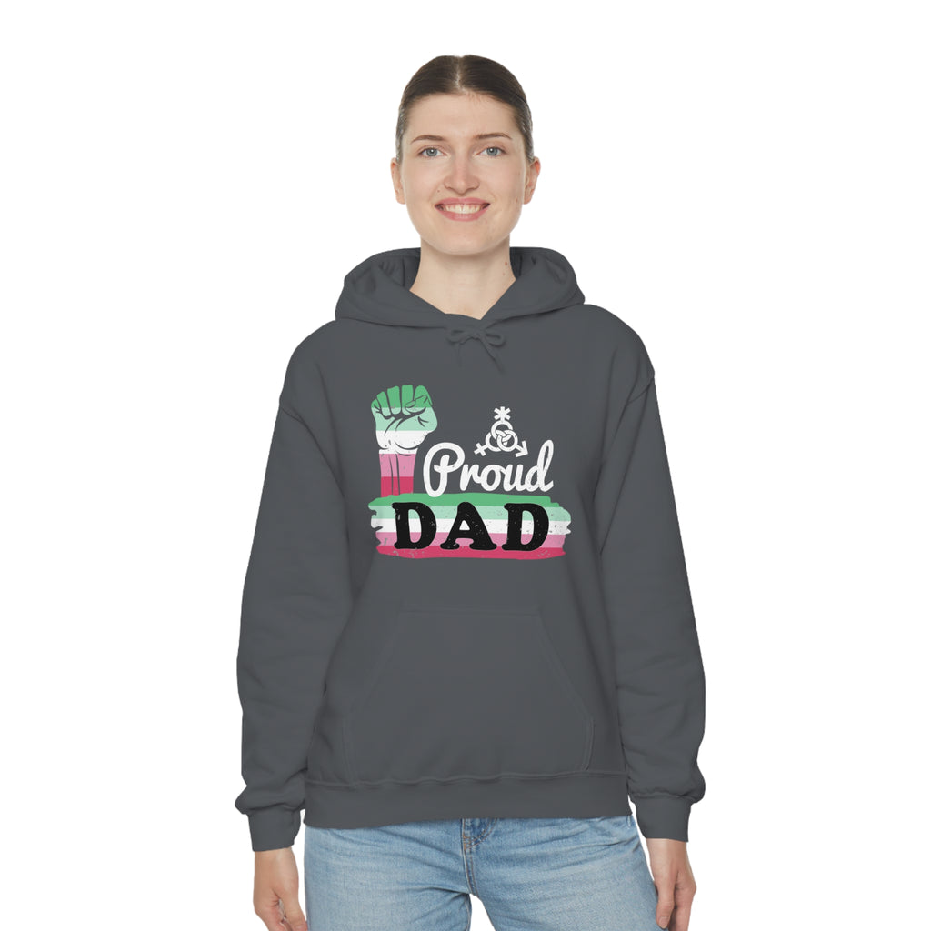 SHAVA CO Abrosexual Flag, Unisex Heavy Blend™ Hooded Sweatshirt - Proud Dad Printify