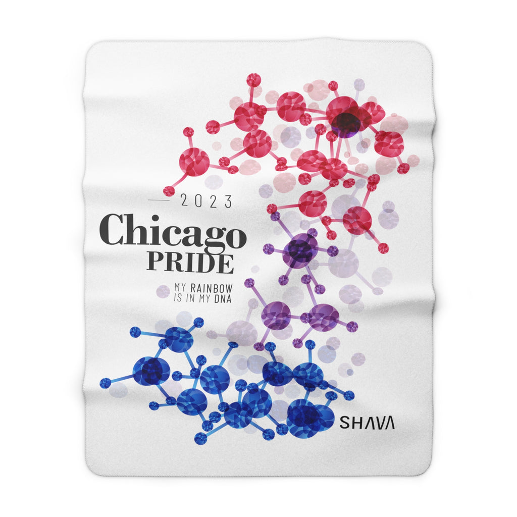 SHAVA CO Bisexual Flag 2023 Pride, Chicago Sherpa Fleece Blanket - My Rainbow Is In My DNA Printify