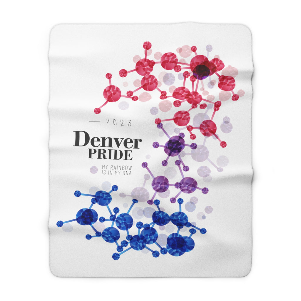 SHAVA CO Bisexual Flag 2023 Pride, Denver Sherpa Fleece Blanket - My Rainbow Is In My DNA Printify