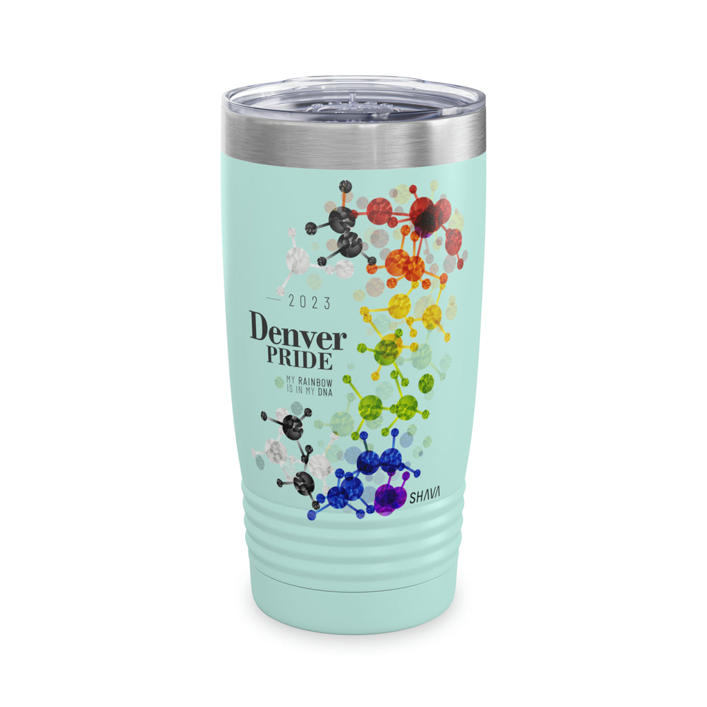 SHAVA CO Straight Ally Flag 2023 Pride, Denver Ringneck Tumbler 20oz - My Rainbow Is In My DNA Printify