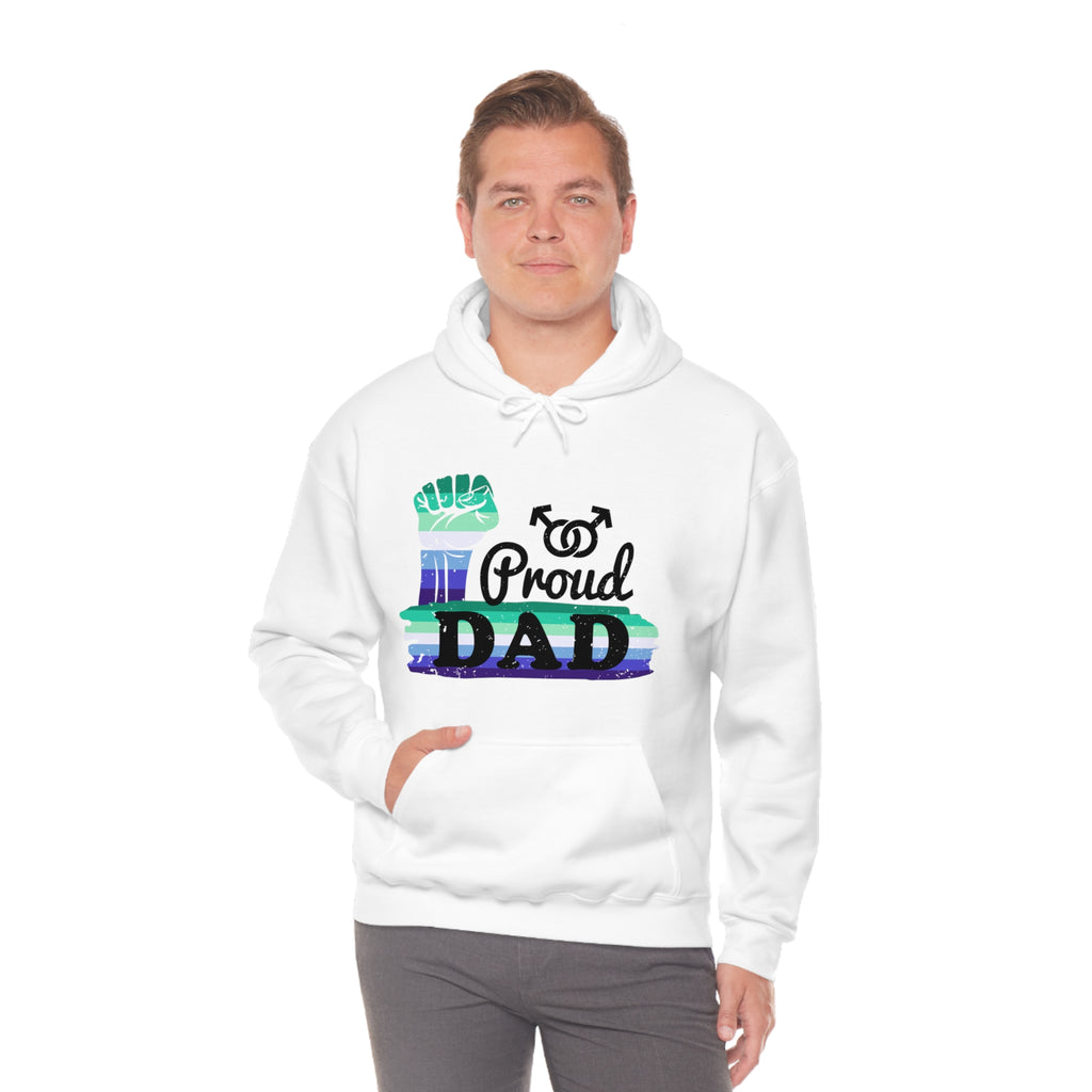 SHAVA CO Gay Flag, Unisex Heavy Blend™ Hooded Sweatshirt - Proud Dad Printify