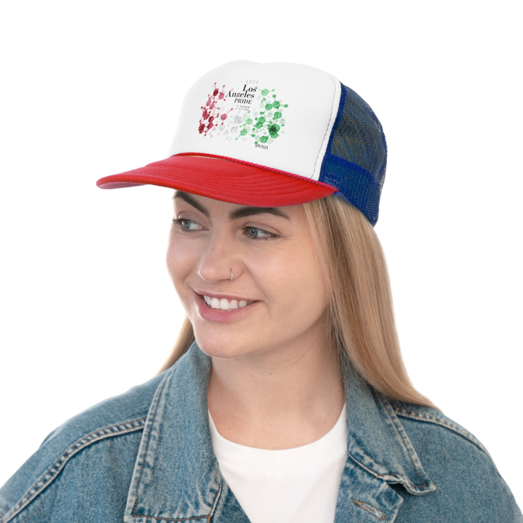 Abrosexual Flag Trucker Caps Los Angeles Pride - My Rainbow is In My DNA Printify