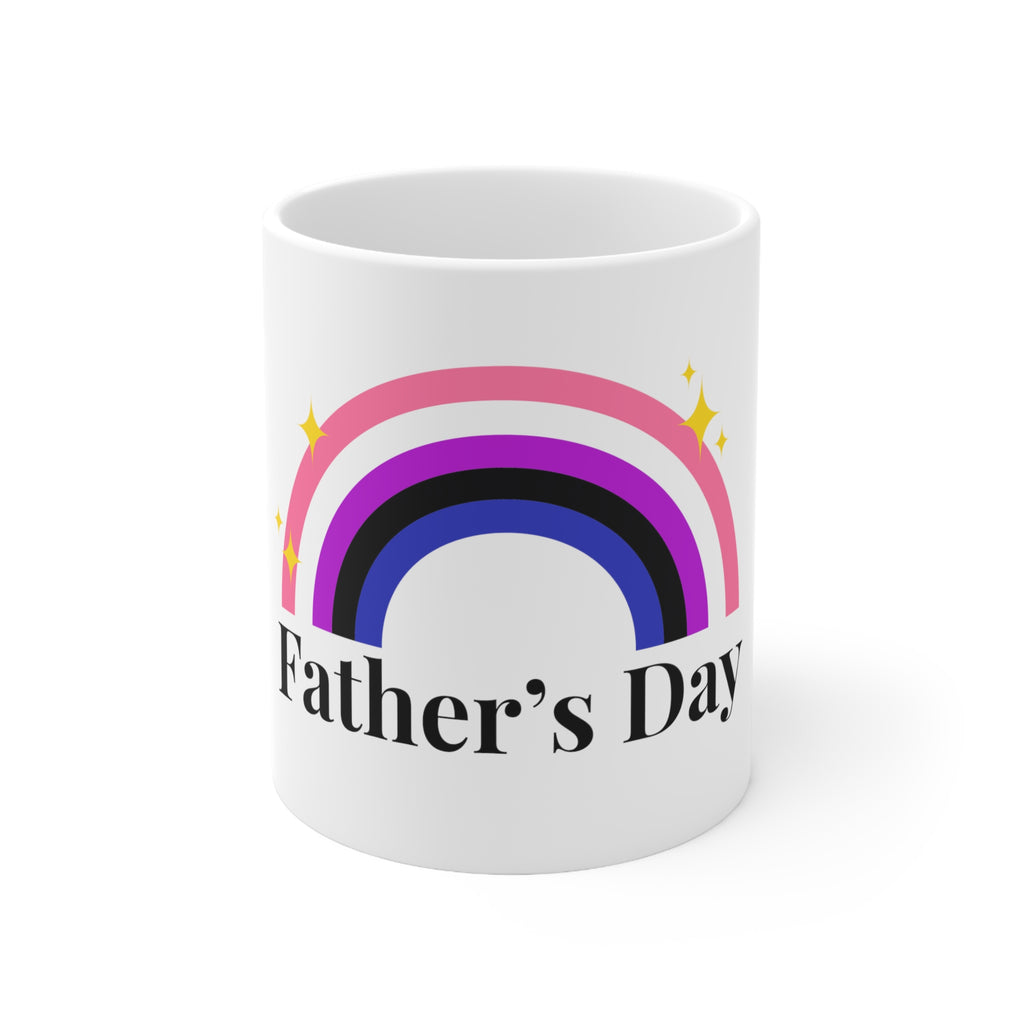 Genderfluid Pride Flag Ceramic Mug - Father's Day Printify