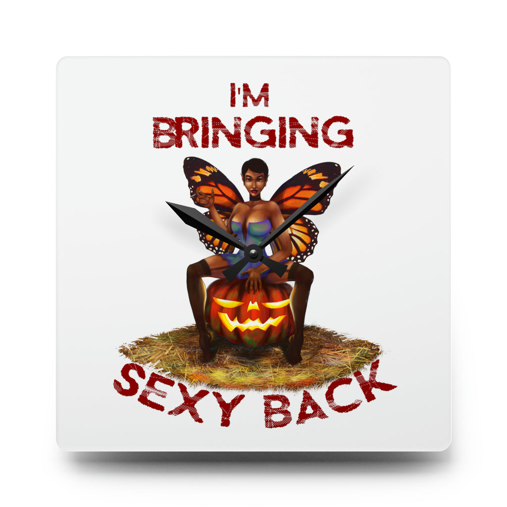 Halloween Acrylic Wall Clock - Sexy Back Printify