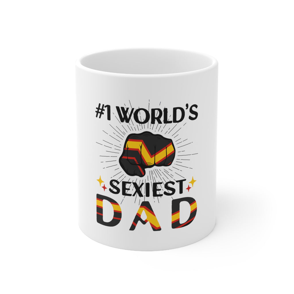 Rubber Pride Flag Ceramic Mug - #1 World's Sexiest Dad Printify