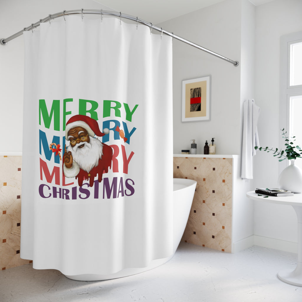 Christmas  Shower - Curtains - Merry Christmas Printify