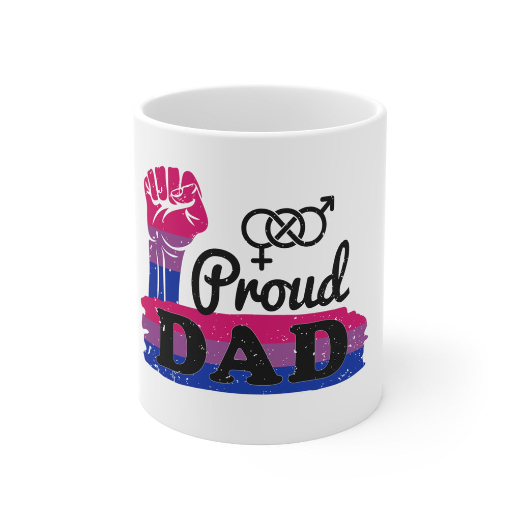 Bisexual Pride Flag Ceramic Mug - Proud Dad Printify