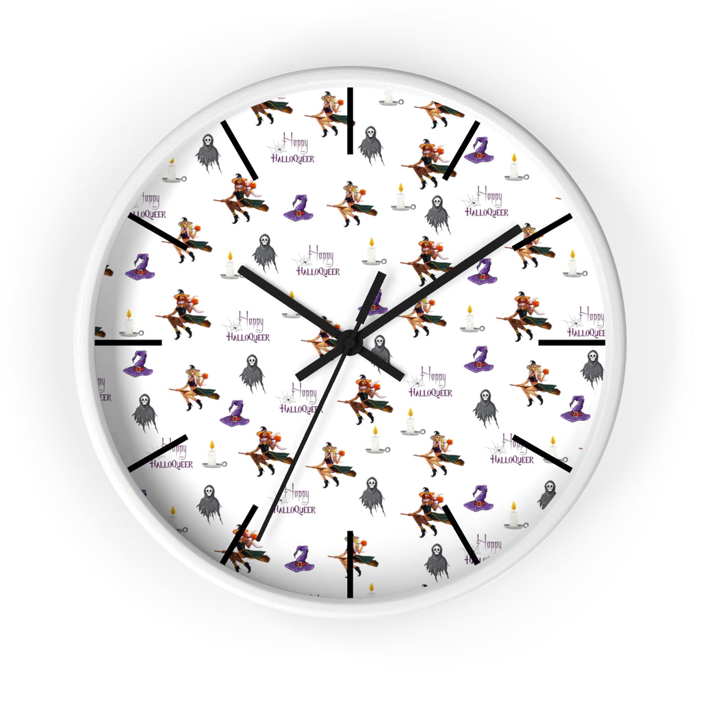 Halloween Wall Clock - Happy HallowQueer Pattern Printify