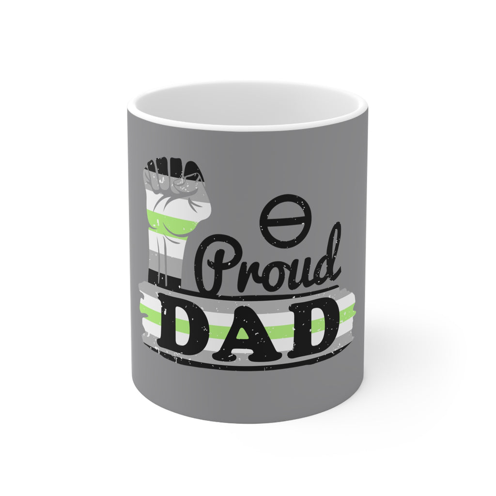 Agender Pride Flag Ceramic Mug - Proud Dad Printify