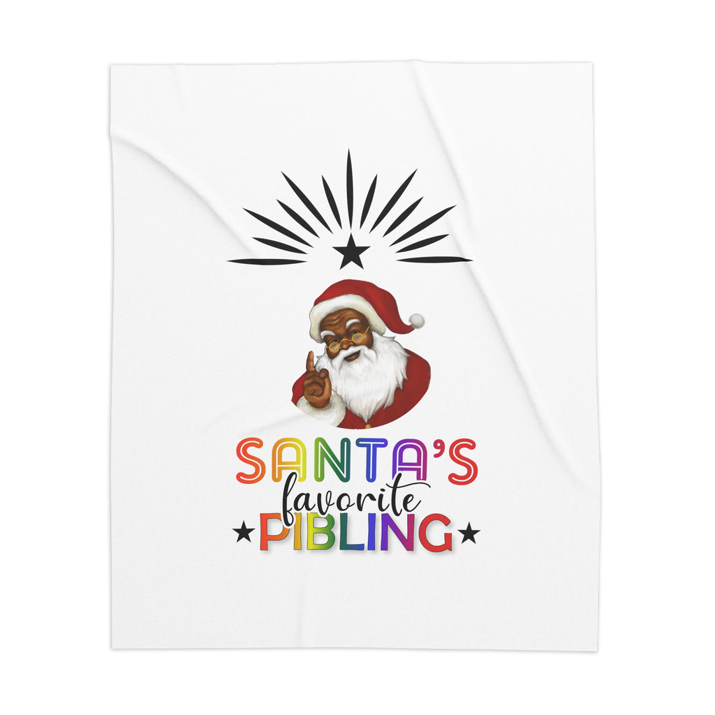 Christmas Lgbtq  Sherpa Blanket, Nonbinary Santa's Favorite Pibling Printify