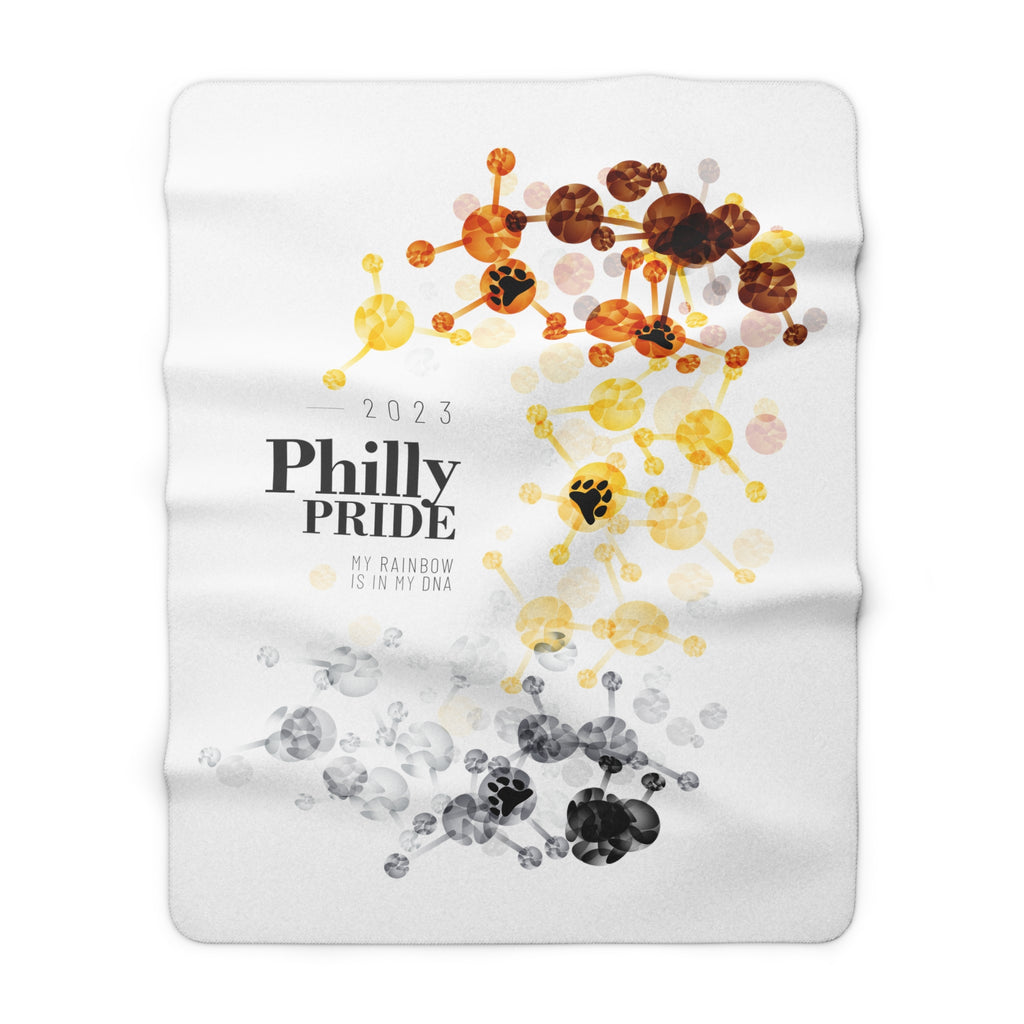 SHAVA CO Bear Flag 2023 Pride, Philly Sherpa Fleece Blanket - My Rainbow Is In My DNA Printify