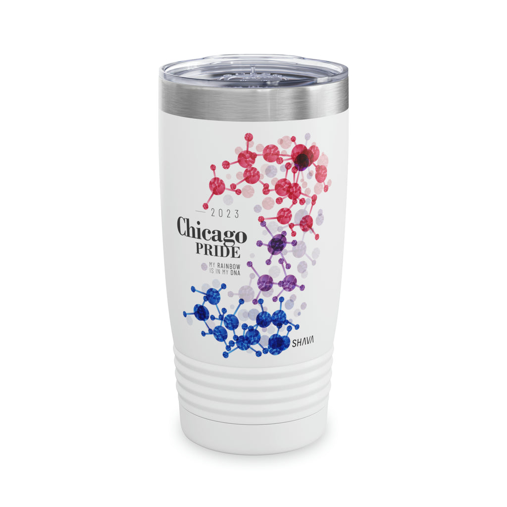 SHAVA CO Bisexual Flag 2023 Pride, Chicago Ringneck Tumbler 20oz - My Rainbow Is In My DNA Printify