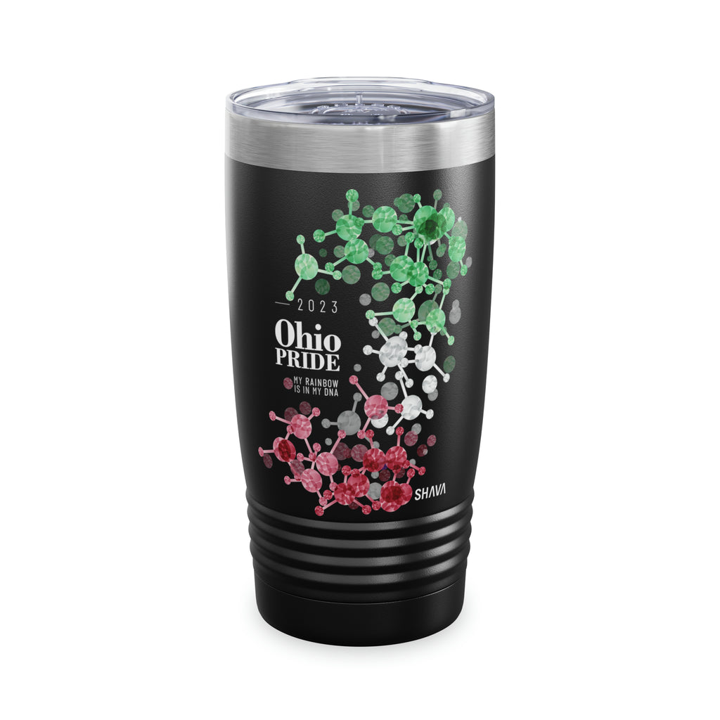 SHAVA CO Abrosexual Flag 2023 Pride, Ohio Ringneck Tumbler 20oz - My Rainbow Is In My DNA Printify