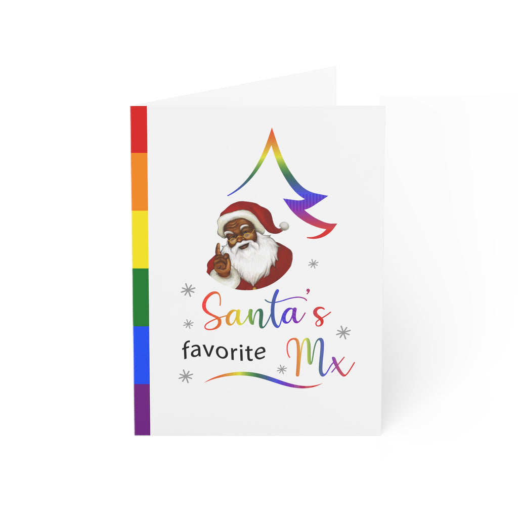 Merry Queermas Greeting Cards ' Santa's Favourite MX Nonbinary Printify