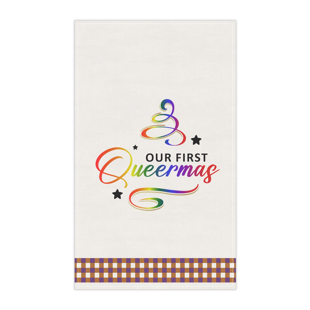 Christmas LGBTQ  Kitchen Towel - Merry Queermas Printify