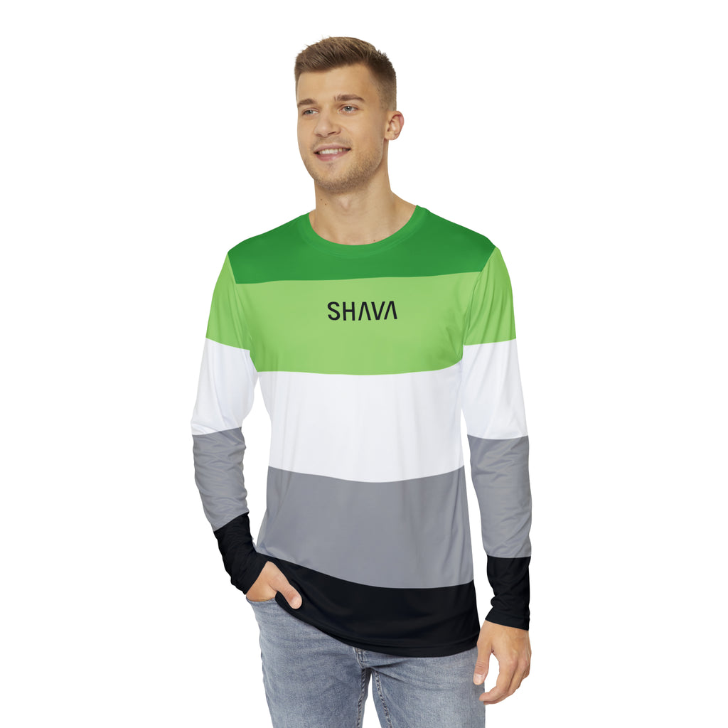 SHAVA CO Aromantic Flag Long Sleeve Shirt Unisex Size Printify